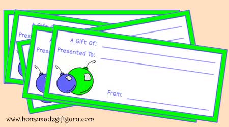 Make Gift Certificates with Printable Homemade Gift Certificates and Ideas