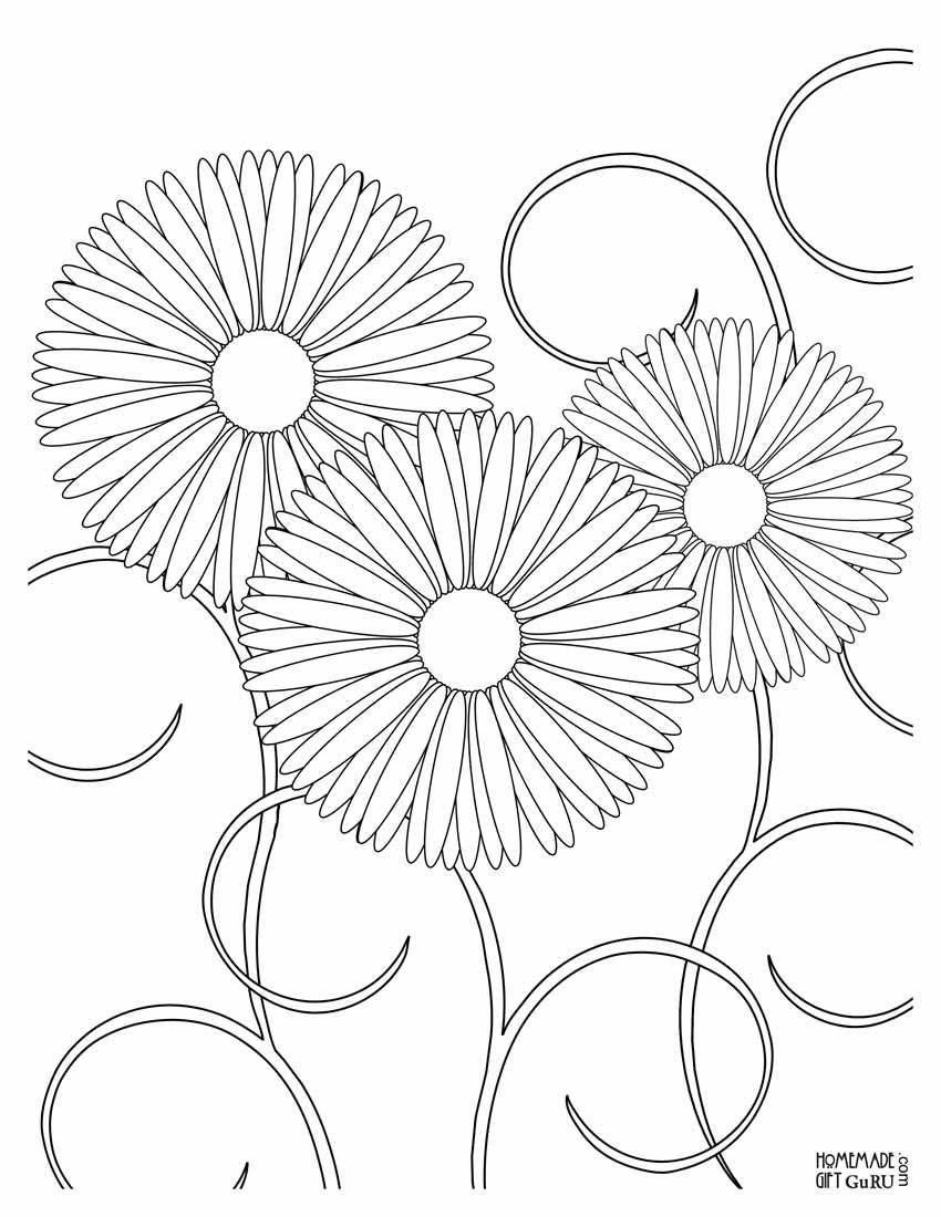 This free printable flower coloring page has lots of potential for gorgeous coloring