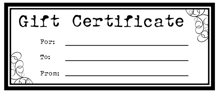 GIFT CERTIFICATE TEMPLATE