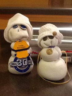 This is our sock snowmen together.