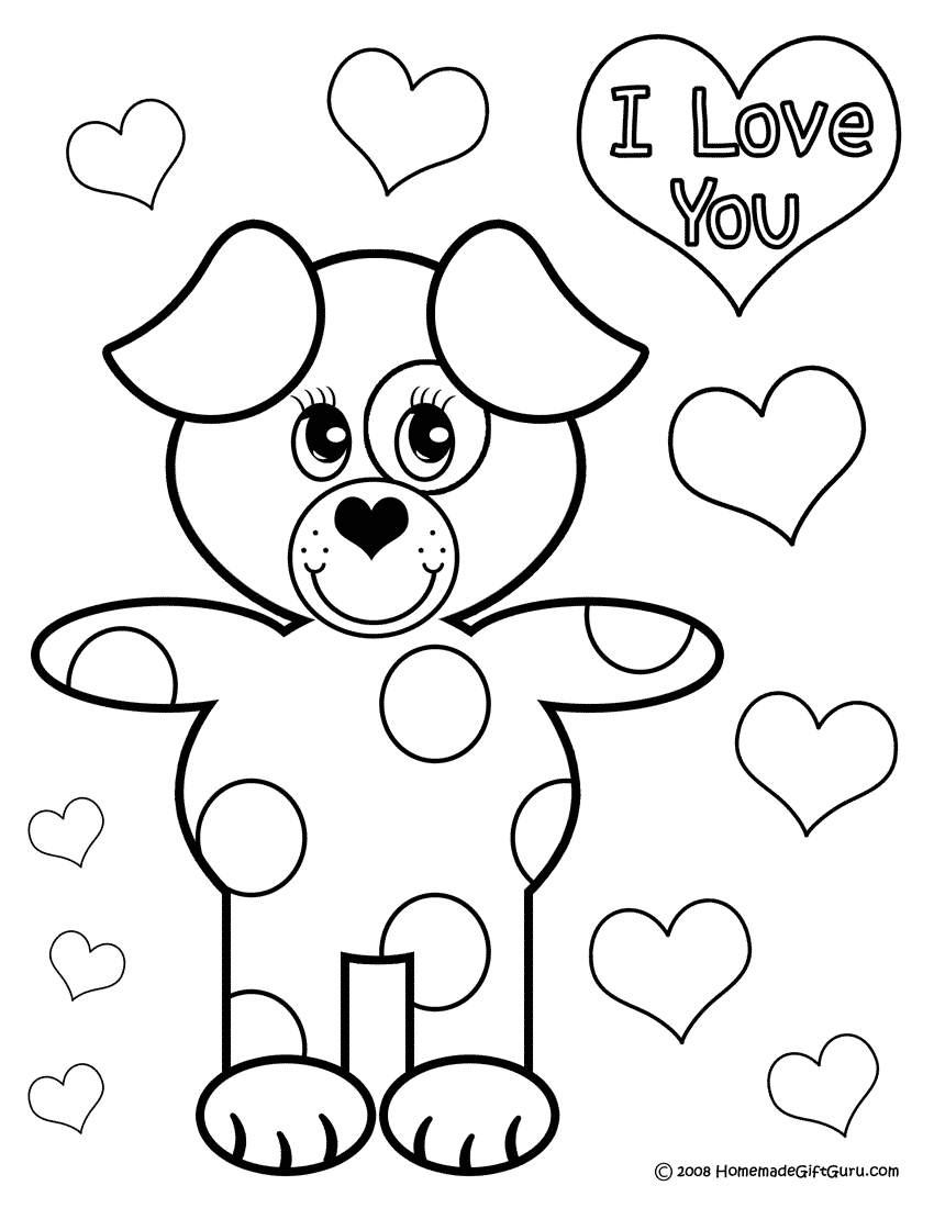 Puppy Love Coloring Book Page