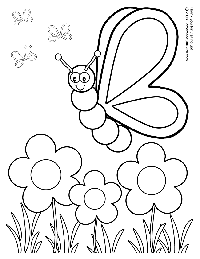 This free printable butterfly coloring page is cute and silly!