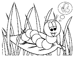 Kids find this free printable caterpillar coloring page funny!