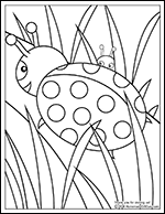 This free printable ladybug coloring page has a playful twist!
