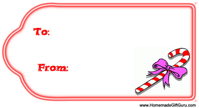 Easy to print gift tags: Candy Cane Design