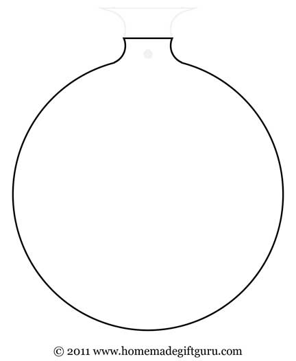 Round Christmas ornament gift tag template.