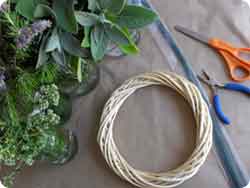 Learn how to make a wreath using herbs from your garden!