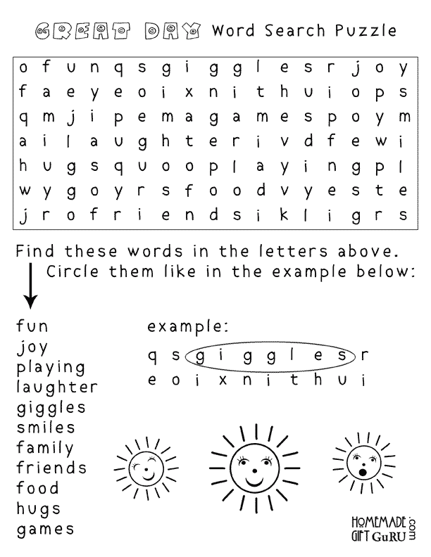 printable word search for kids