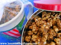 Caramel popcorn is another great homemade Christmas gift idea. I've really gotten into making caramel popcorn and I let me tell you... it's fun to package!