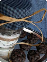 Double chocolate cookie recipe in a jar