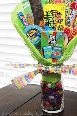 Make your own Easter candy bouquet gifts for a fun change from traditional Easter baskets.