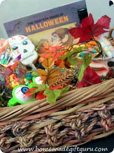In addition to PJs, one of my favorite things to give in a Trick-or-Treat themed Halloween gift basket is a story book! Kids will look forward to adding a Halloween story to their bookshelf each year. In addition to PJs, one of my favorite things to give in a Trick-or-Treat themed Halloween gift basket is a story book! Kids will look forward to adding a Halloween story to their bookshelf each year.
