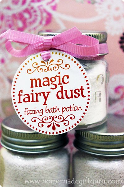 The fairies were kind enough to share their sweet smelling bath salt recipe with me, so now we can all take pink fairy dust baths. Fairy dust baths infuse our lives with happiness, joy and giggles.