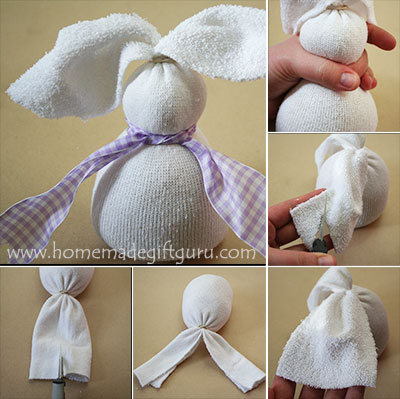 Creating a no-sew sock bunny couldn't be easier with these simple steps... and now for my favorite part, the face! #nosewsockbunny #sockanimals #sockcrafts #Eastercrafts #sockbunnytutorial