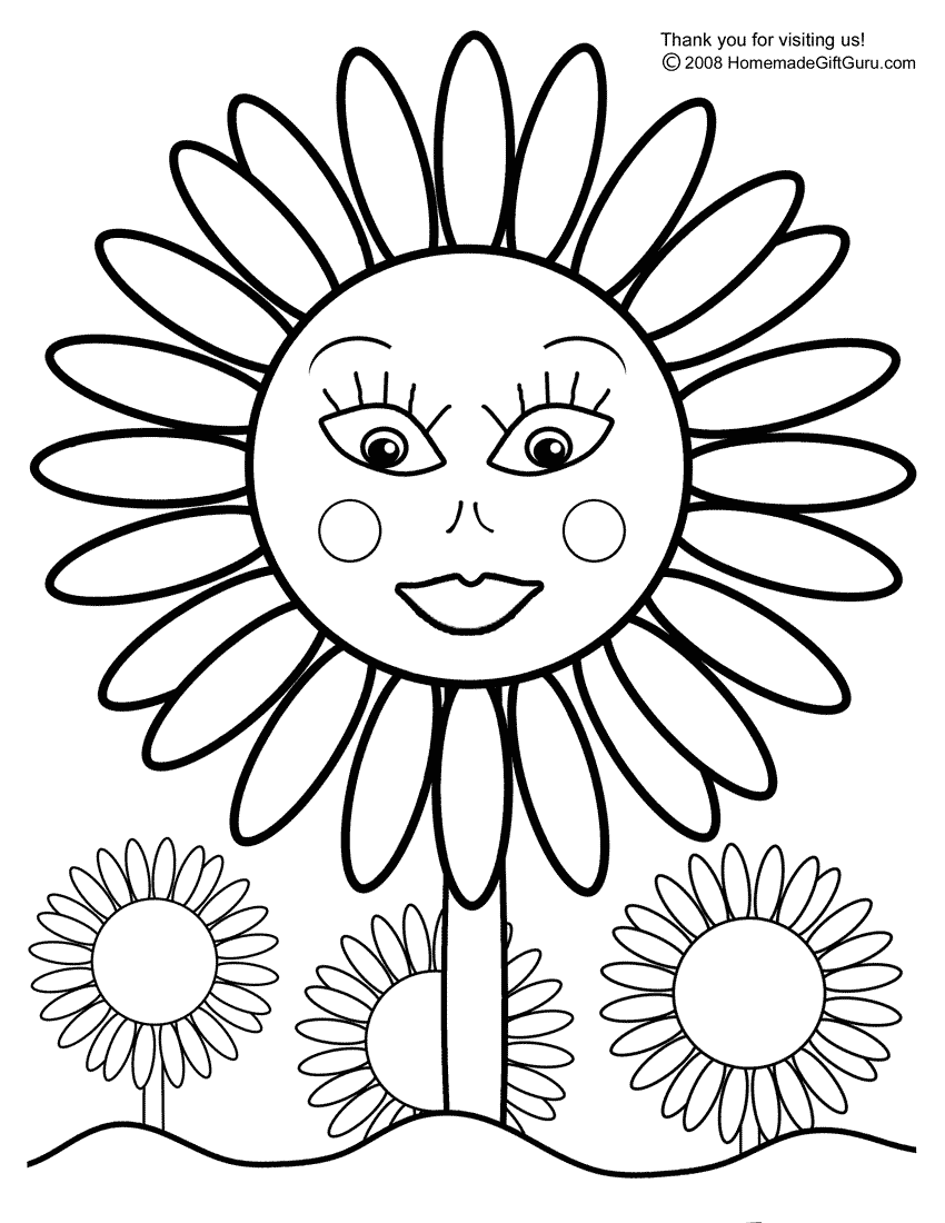 Free printable sunflower coloring page!